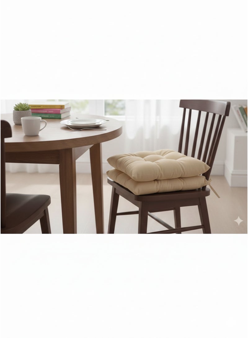 Luxury Velvet Chair Pad with Elegant Piping (45 x 45 cm) – Thick Padded Seat Cushion for Dining Chairs, Office, Home & Café – Soft & Comfortable Tufted Design - Image 2